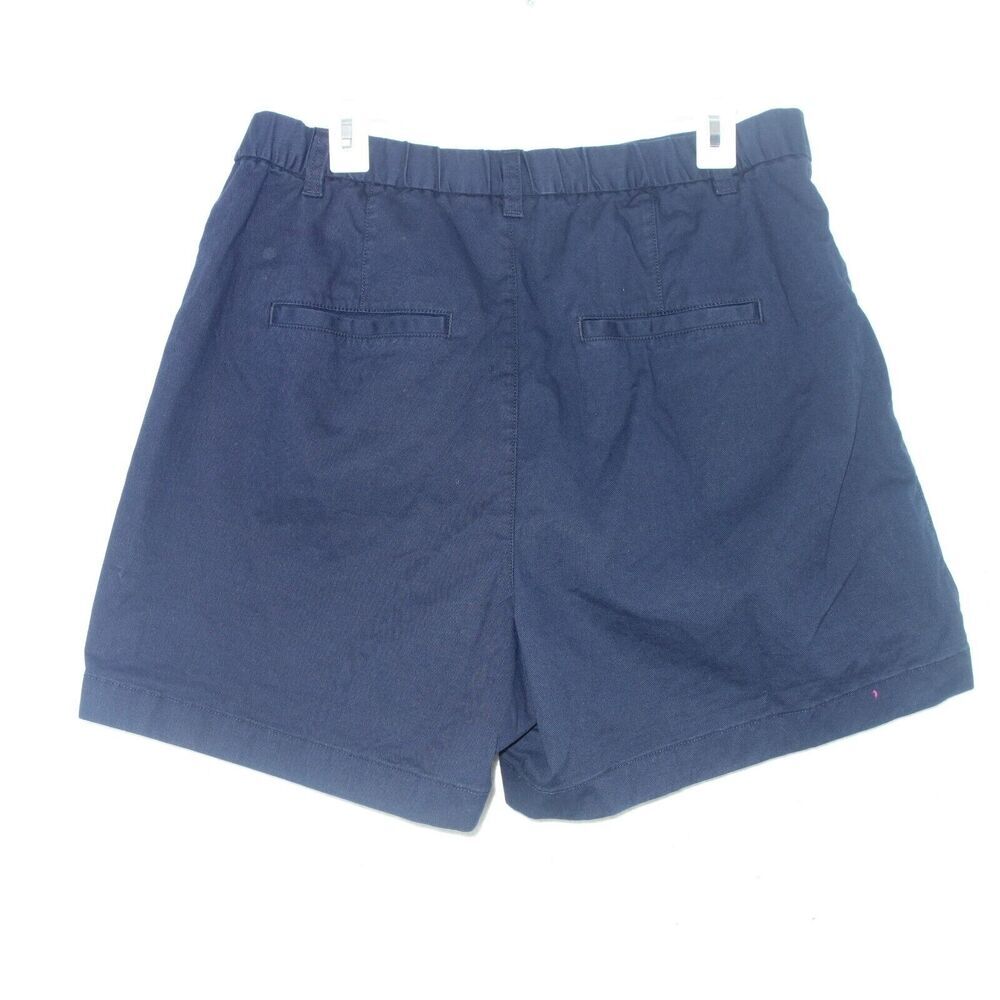 GAP Women's 14 Pleated Shorts High Rise Washwell Navy Blue NEW - Picture 5 of 7